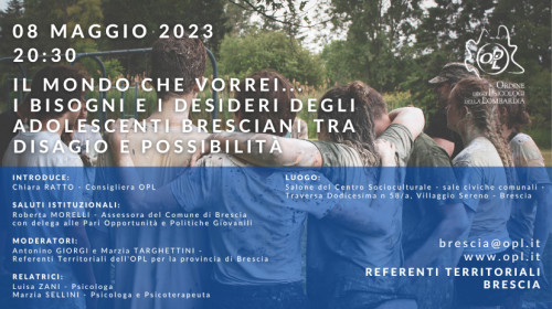 immagine articolo BRESCIA – Il mondo che vorrei...i bisogni e i desideri degli adolescenti bresciani tra disagio e possibilità