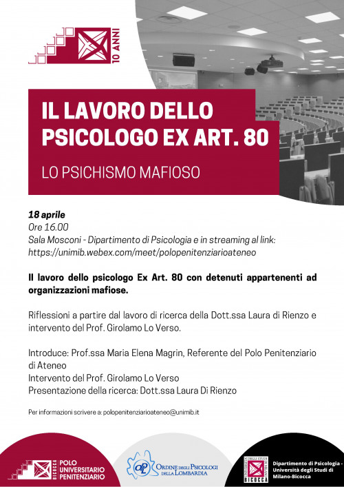 immagine articolo Il lavoro dello psicologo ex Art. 80 - Lo psichismo mafioso
