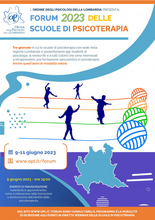 Forum delle Scuole di Psicoterapia 2023: il programma definitivo e apertura iscrizioni 9, 10 e 11 giugno 2023
