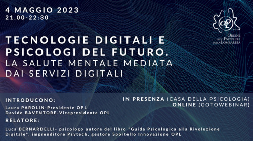 immagine articolo TECNOLOGIE DIGITALI E PSICOLOGI DEL FUTURO. La salute mentale mediata dai servizi digitali