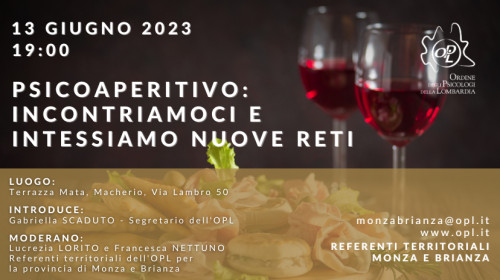 immagine articolo Monza Brianza – Psicoaperitivo: incontriamoci e intessiamo nuove reti