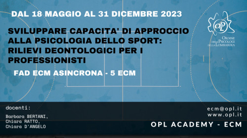 imamgine Sviluppare capacità di approccio alla psicologia dello sport: rilievi deontologici per i professionisti formazione