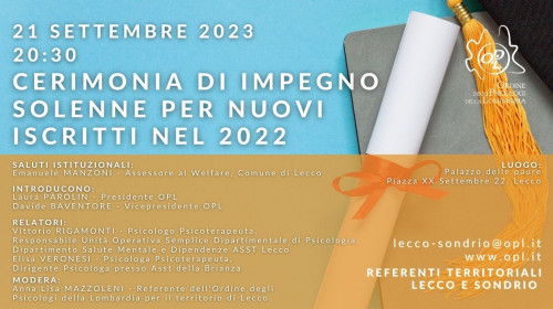 immagine articolo LECCO - Cerimonia di impegno solenne per nuovi iscritti nel 2022