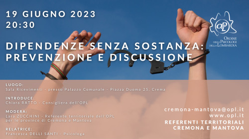 immagine articolo Cremona – Dipendenze senza sostanza: prevenzione e discussione
