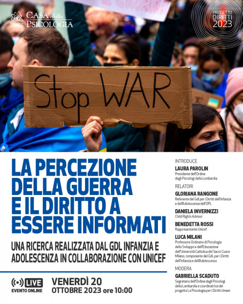immagine articolo La percezione della guerra e il diritto a essere informati: una ricerca realizzata dal GdL Infanzia e Adolescenza in collaborazione con Unicef