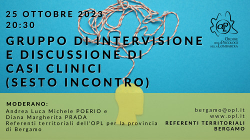 immagine articolo BERGAMO - Gruppo di Intervisione e Discussione di casi clinici (SESTO INCONTRO)