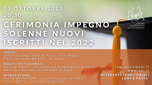 immagine articolo PAVIA - Cerimonia impegno solenne nuovi iscritti nel 2022