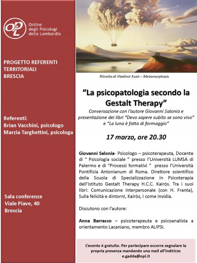 immagine articolo BRESCIA - La psicopatologia secondo la Gestalt Therapy