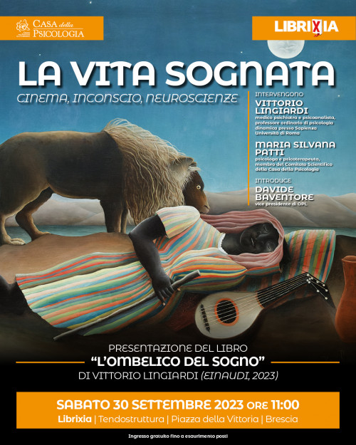 immagine articolo LA VITA SOGNATA: CINEMA, INCONSCIO, NEUROSCIENZE
Presentazione del libro “L'ombelico del sogno” di Vittorio Lingiardi (Einaudi, aprile 2023)