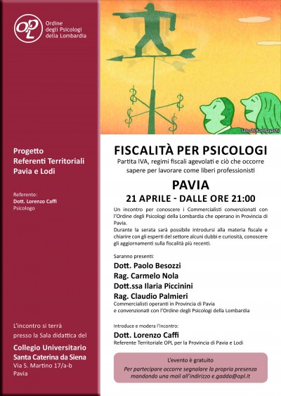 immagine articolo PAVIA - Fiscalità per psicologi