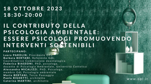 immagine articolo Il contributo della Psicologia ambientale: essere psicologi promuovendo interventi sostenibili