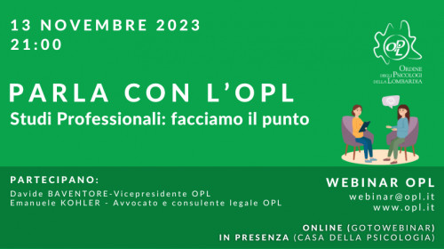 immagine articolo PARLA CON L'OPL - STUDI PROFESSIONALI: FACCIAMO IL PUNTO