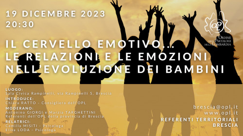 immagine articolo BRESCIA - Il cervello emotivo...le relazioni e le emozioni nell’evoluzione dei bambini