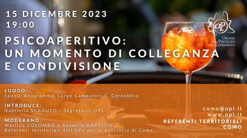 immagine articolo Como – Psicoaperitivo: un momento di colleganza e condivisione