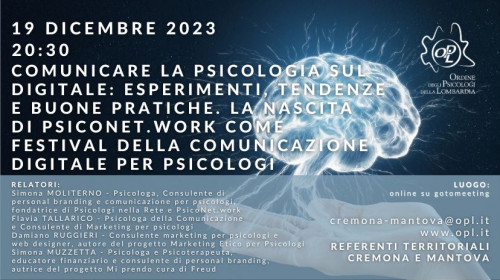 immagine articolo CREMONA - Comunicare la psicologia sul digitale: esperimenti, tendenze e buone pratiche. La nascita di PsicoNet.work come festival dellacomunicazione digitale per psicologi