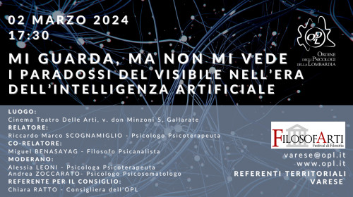 immagine articolo VARESE – MI GUARDA, MA NON MI VEDE. I paradossi del visibile nell’era dell’Intelligenza artificiale