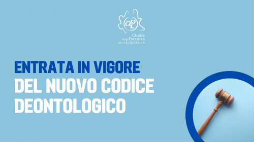 immagine articolo NUOVO CODICE DEONTOLOGICO: ENTRATA IN VIGORE