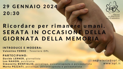 immagine articolo Ricordare per rimanere umani.
Serata in occasione della Giornata della Memoria
