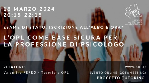 immagine articolo Esame di stato, iscrizione all’albo e ora? L’OPL come base sicura per la professione di psicologo
