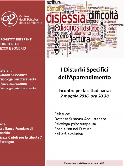 immagine articolo MORBEGNO - I Disturbi Specifici dell’Apprendimento
