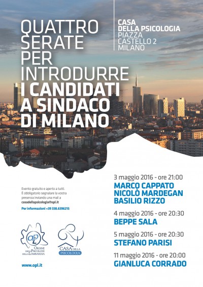 immagine articolo L’Ordine degli Psicologi della Lombardia incontra i candidati a Sindaco di Milano. Quattro serate a tema presso la Casa della Psicologia