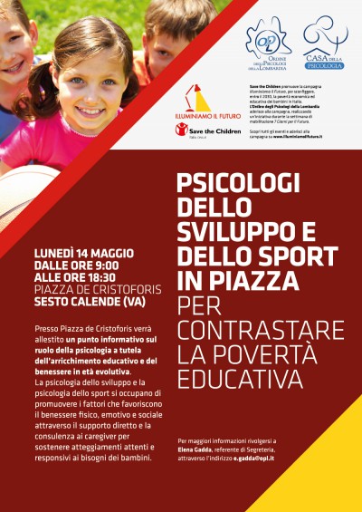 PSICOLOGI dello SVILUPPO e dello SPORT in PIAZZA, per contrastare la povertà educativa