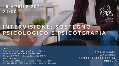 immagine articolo Brescia – Intervisione: sostegno psicologico e psicoterapia