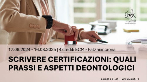 imamgine Scrivere Certificazioni: quali prassi e aspetti deontologici formazione