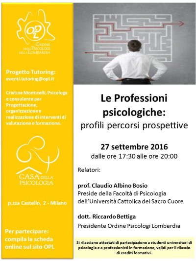 immagine articolo Evento tutoring OPL - LE PROFESSIONI PSICOLOGICHE: PROFILI, PERCORSI, PROSPETTIVE