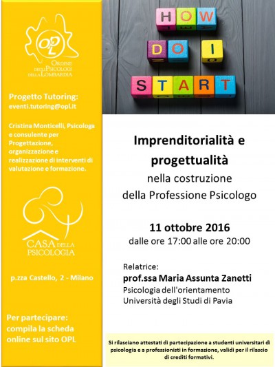 immagine articolo Evento tutoring OPL ‘IMPRENDITORIALITÀ E PROGETTUALITÀ NELLA COSTRUZIONE DELLA PROFESSIONE PSICOLOGO’