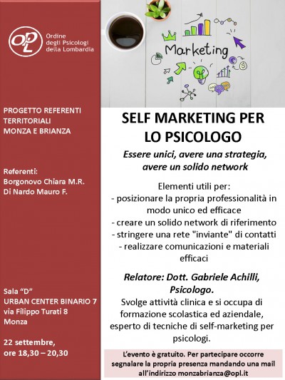 immagine articolo MONZA - Self marketing per lo psicologo