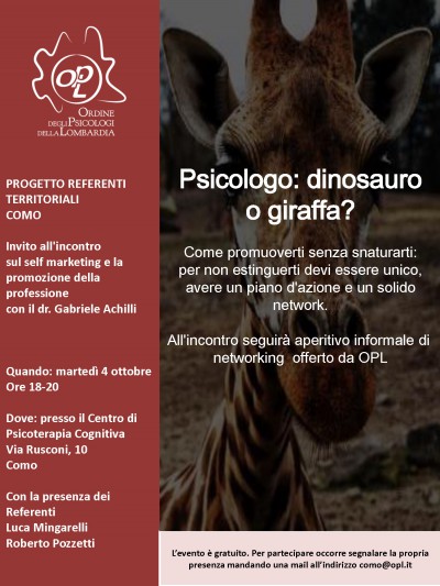 immagine articolo COMO - Psicologo: dinosauro o giraffa?