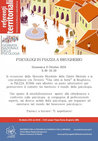 immagine articolo BRUGHERIO - psicologi in piazza a Brugherio