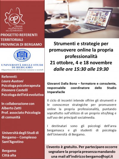 immagine articolo BERGAMO - Strumenti e strategie per promuovere online la propria professionalità