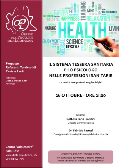 immagine articolo VOGHERA - Il Sistema Tessera Sanitaria e lo psicologo nelle professioni sanitarie