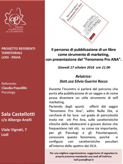 immagine articolo LODI - Il percorso di pubblicazione di un libro come strumento di marketing, con presentazione del Fenomeno Pro ANA