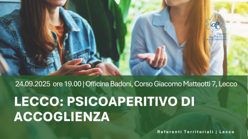 immagine articolo LECCO: Psicoaperitivo di accoglienza
