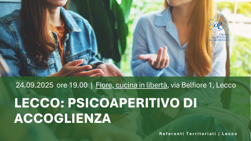 immagine articolo LECCO: Psicoaperitivo di accoglienza