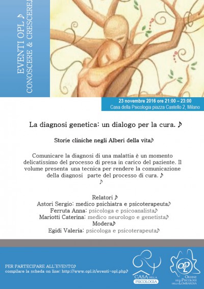 immagine articolo La diagnosi genetica: un dialogo per la cura. Storie cliniche negli Alberi della vita.