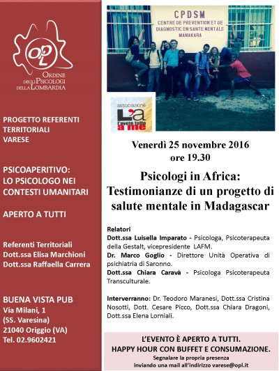 immagine articolo ORIGGIO (VARESE) - Psicologi in Africa: Testimonianze di un progetto di salute mentale in Madagascar

