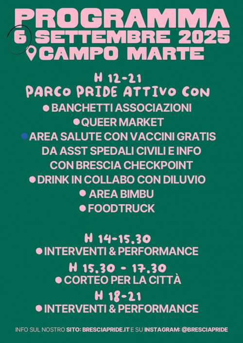 SAVE THE DATE – BRESCIA PRIDE 2025 - MANIFESTAZIONE E CORTEO PER I DIRITTI LGBTQIA+ PER I DIRITTI DI TUTT3