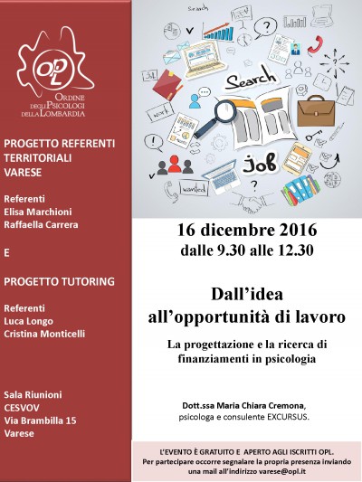 immagine articolo VARESE - Dall'idea all'opportunità di lavoro 
