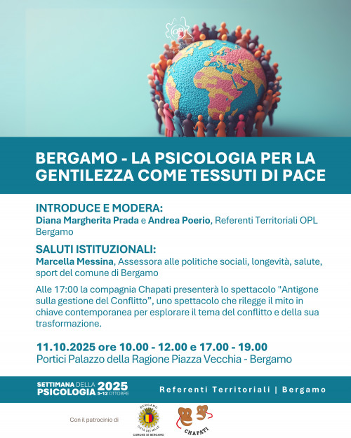 immagine articolo BERGAMO - La psicologia per la gentilezza come tessuti di pace