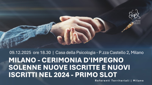 immagine articolo MILANO - Cerimonia d'impegno solenne nuove iscritte e nuovi iscritti nel 2024 - PRIMO SLOT