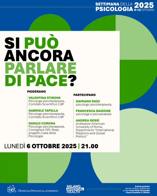 immagine articolo SETTIMANA DELLA PSICOLOGIA - SI PUO’ ANCORA PARLARE DI PACE?