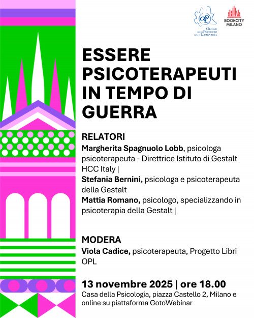immagine articolo BookCity Milano 2025 - Essere psicoterapeuti in tempo di guerra
