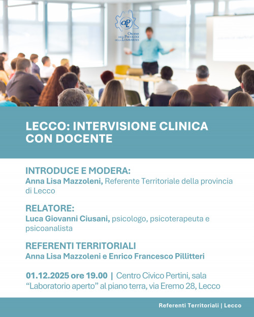 immagine articolo LECCO: Intervisione clinica con docente
