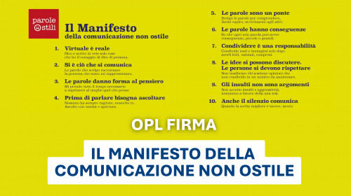OPL firma il Manifesto della comunicazione non ostile