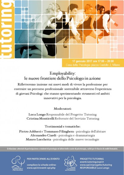 immagine articolo Evento tutoring OPL 'Employability: le nuove frontiere dello Psicologo in azione'