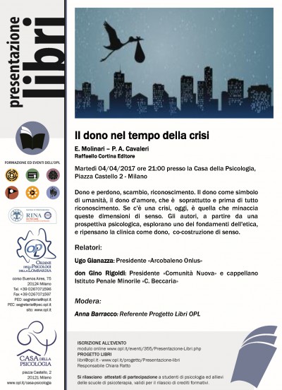 immagine articolo Presentazione libro OPL: Il dono nel tempo della crisi
